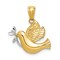 14K Two Tone Gold Holy Spirit Dove Charm Religious Jewerly 22mm x 20mm